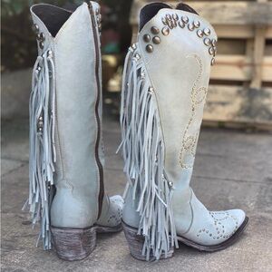 LIBERTY BLACK Lizzie Nobuck Gray Suede Studded Boots Size 9.5 NWOB